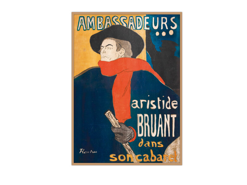 Poster, 50x70 cm  ,Toulouse Lautrec, Aristide Bruant Ambassadeur