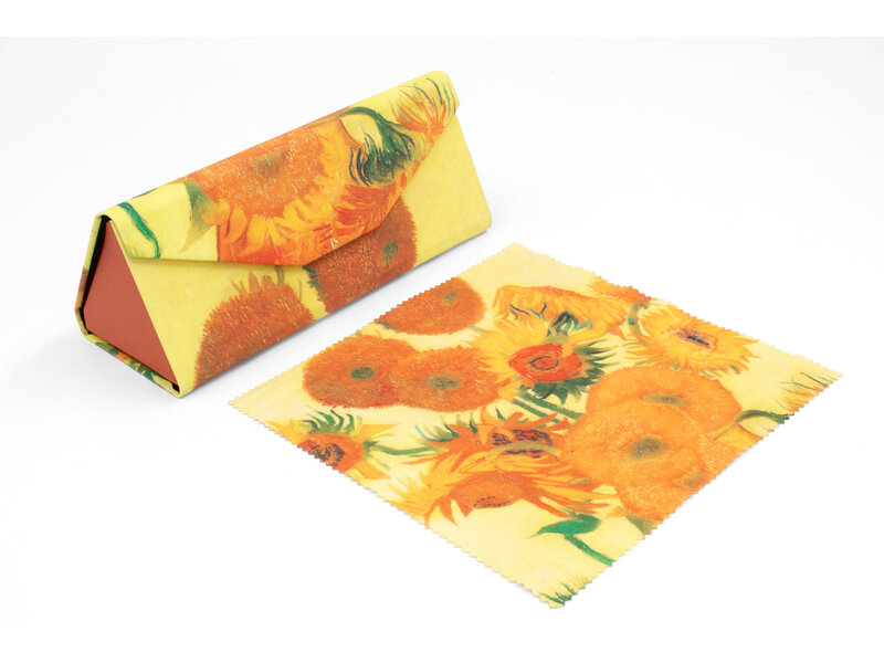 Etui à lunettes pliable + chiffon pour lentilles,  Vincent van Gogh,  Tournesols