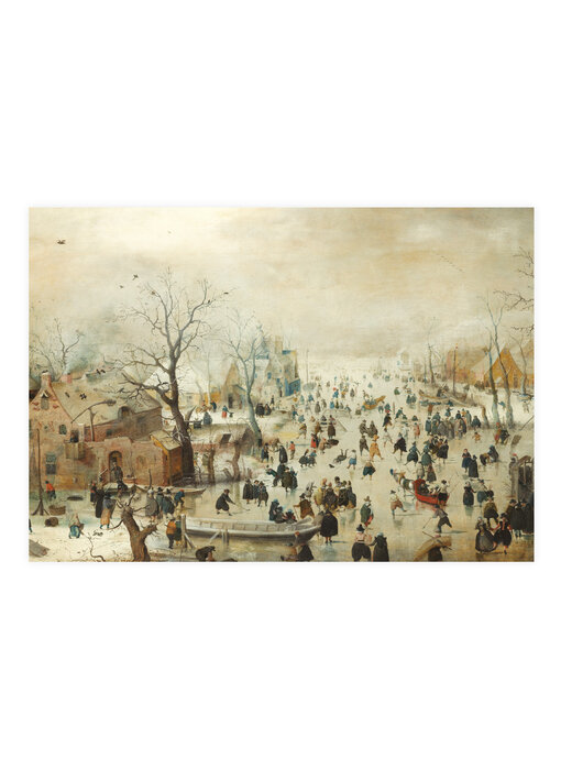Postal, 10 x 15 cm,  Avercamp, paisaje invernal