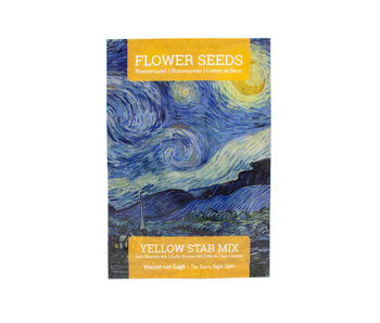 Postkaart met bloemen zaden mix voor Van Goghs Sterrennacht impressie