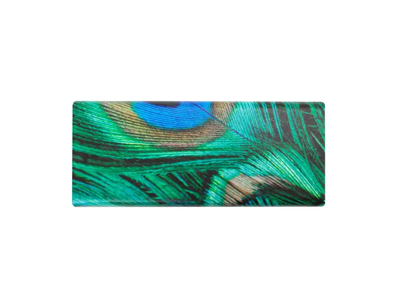 Estuche plegable para gafas , plumas de pavo real