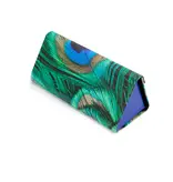 Foldable spectacle case , Peacock feathers