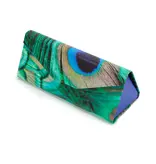Foldable spectacle case , Peacock feathers