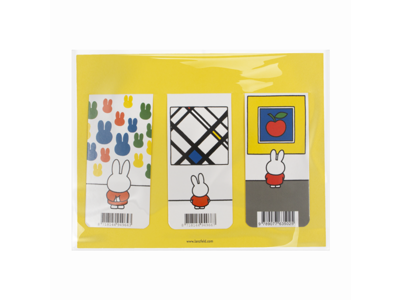 Set de 3, marcapaginas magnético, Miffy en el museo
