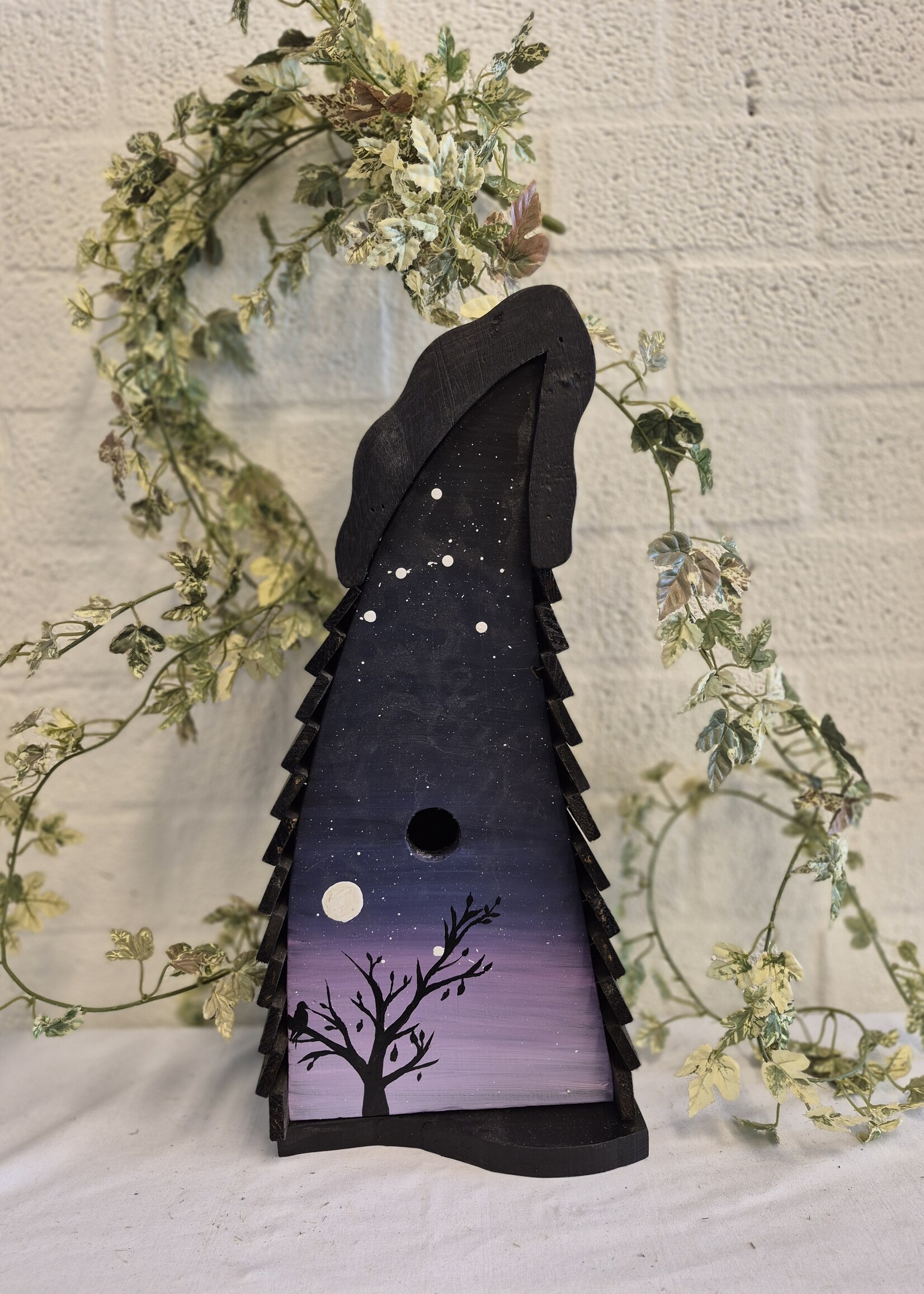 Vogelhuisje Stille Nacht Volle Maan en Sterren– Unieke Tuindecoratie voor Vogelliefhebbers