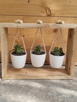 Houten Plantenhanger 3 Potjes