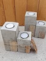 Industriële betonnen kaarsenhouders - Set van 2