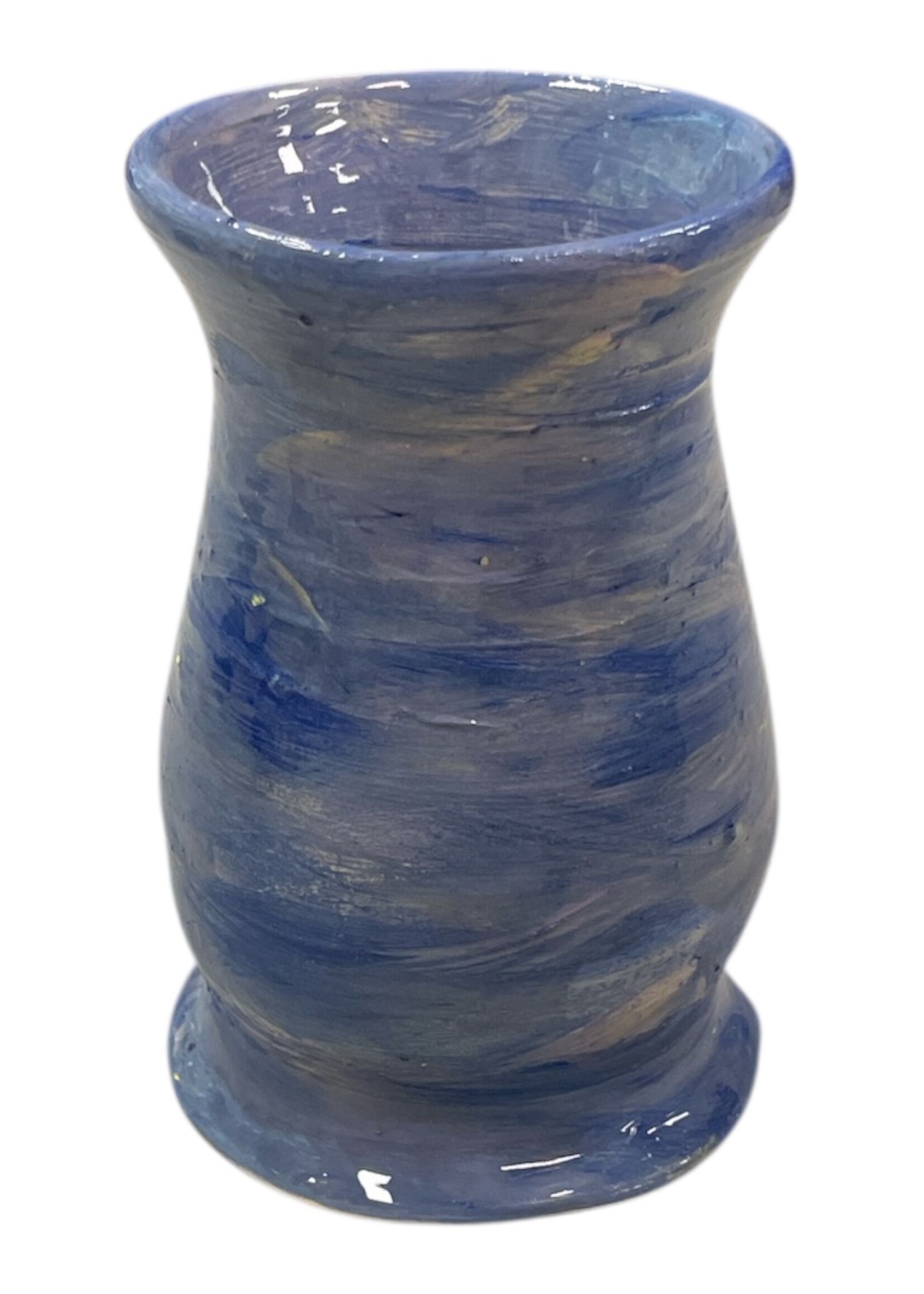 Diep-blauwe keramische vaas