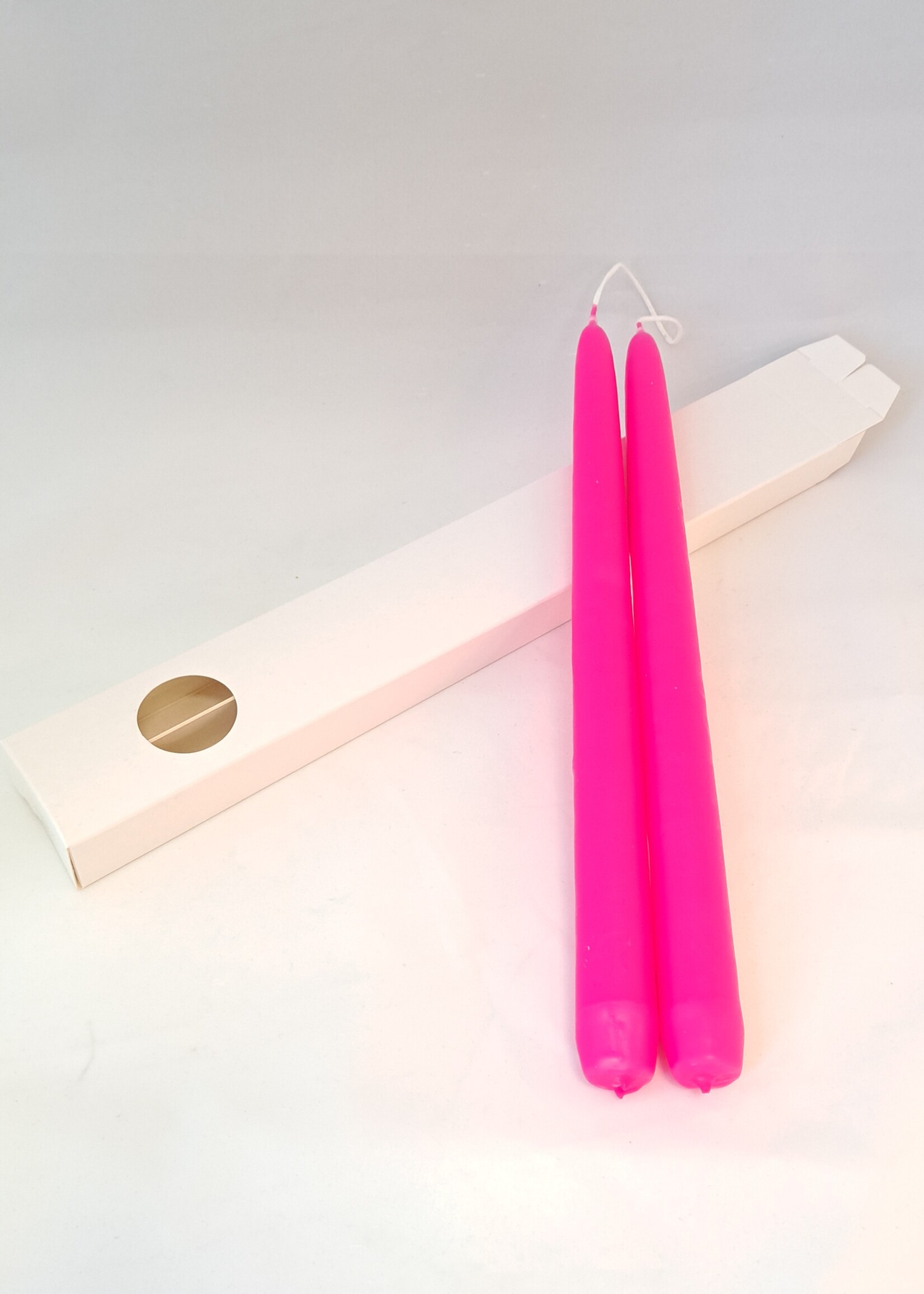 Duo Kandelaar kaarsen in doos magenta
