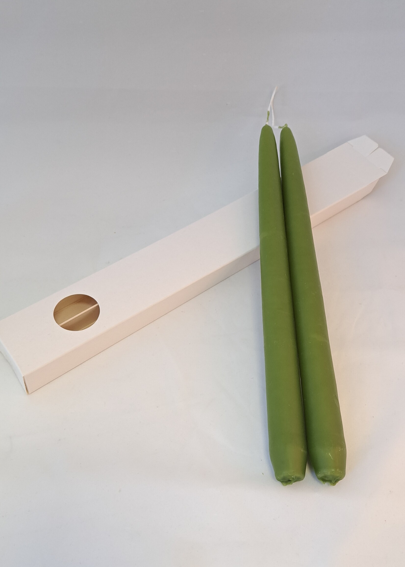 Duo Kandelaar kaarsen in doos mosgroen