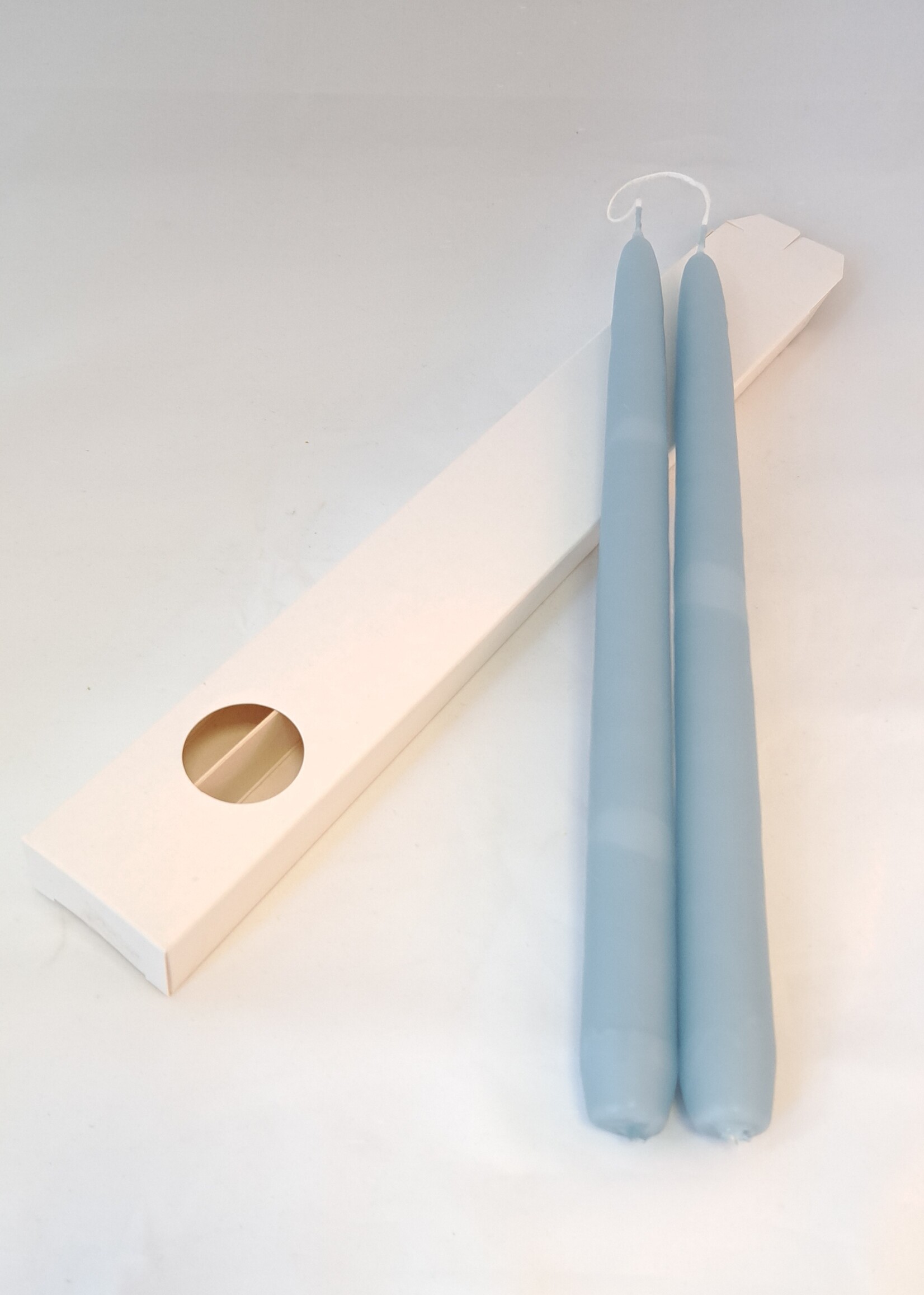 Duo Kandelaar kaarsen in doos licht blauw
