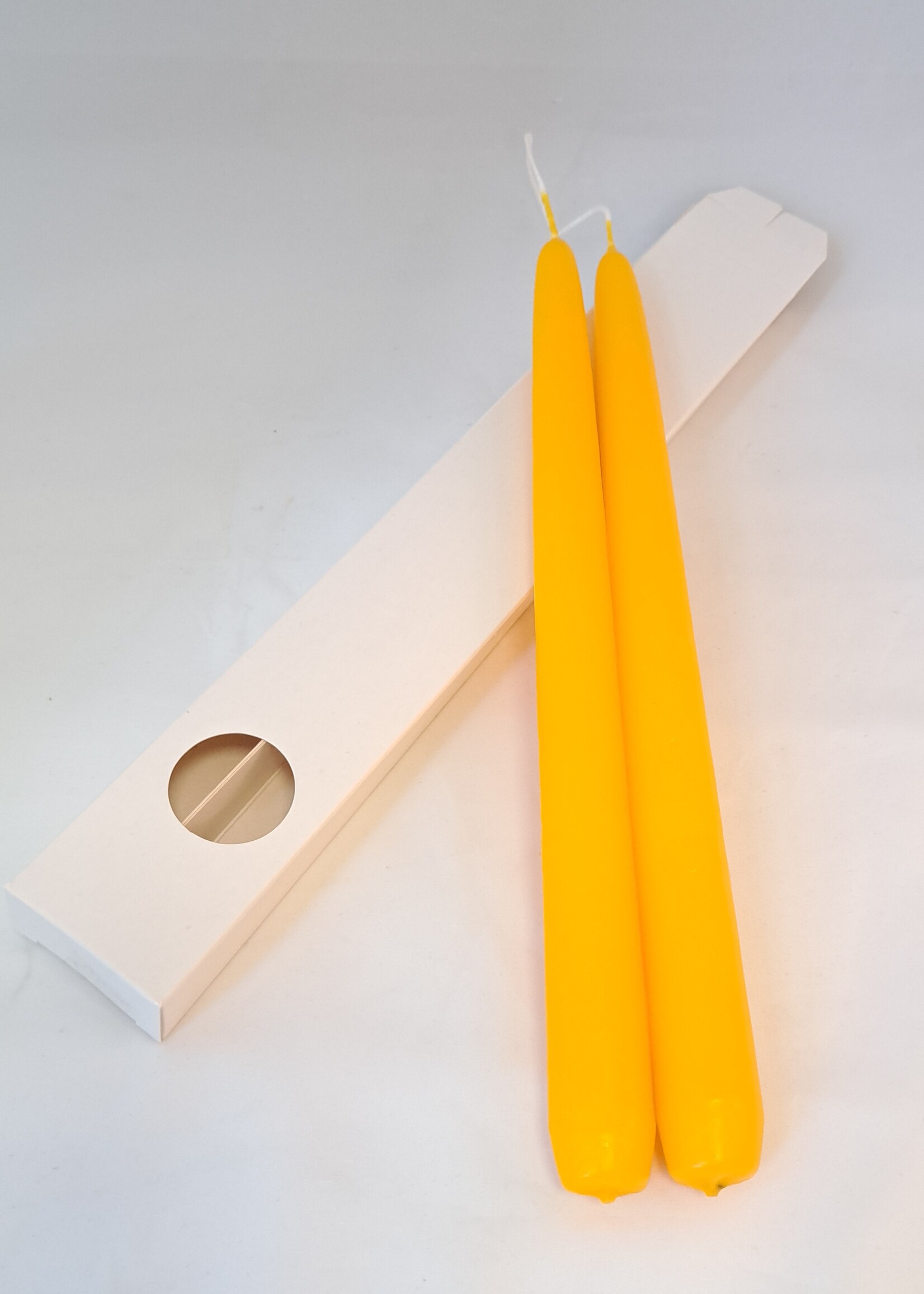Duo Kandelaar kaarsen in doos geel
