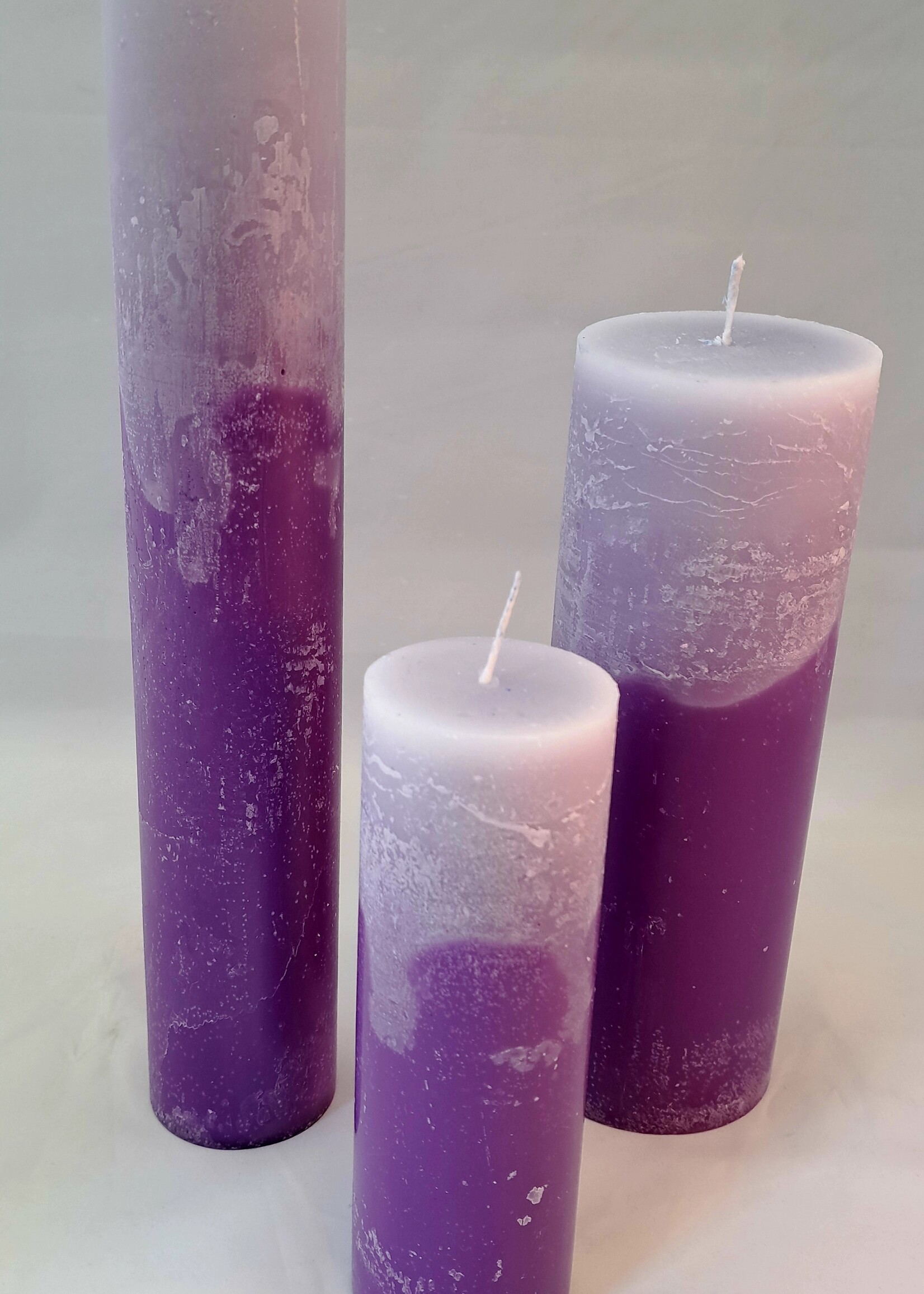 set van 3 cilinder kaarsen