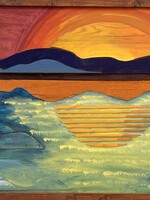 Kunstschilderij "Zonondergang"