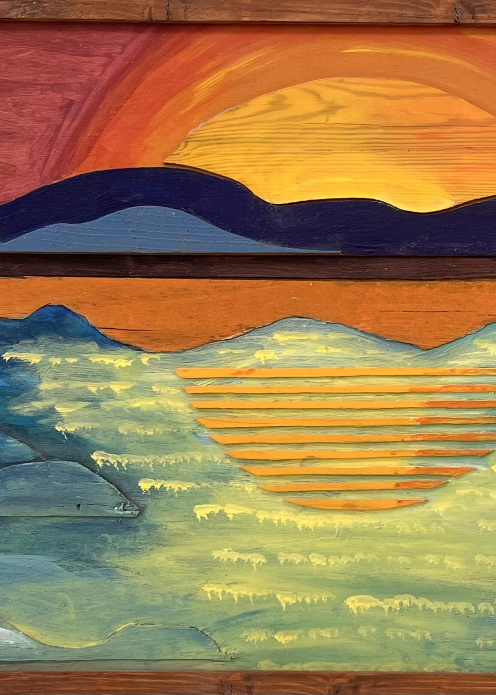 Kunst schilderij "zonondergang"