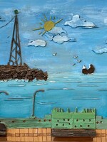 Kunstschilderij "De haven"