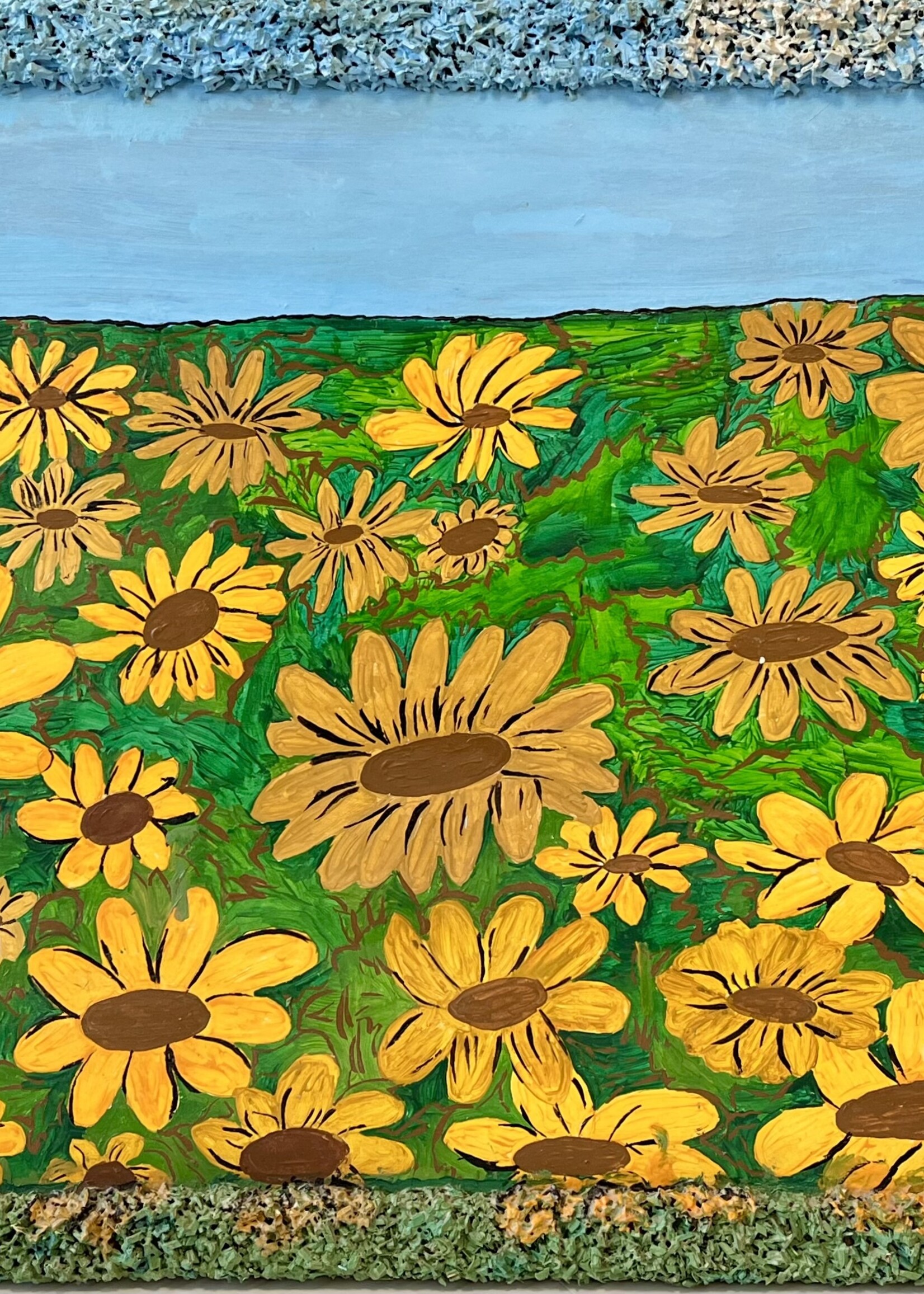 Kunst schilderij "Zonnebloemenveld"