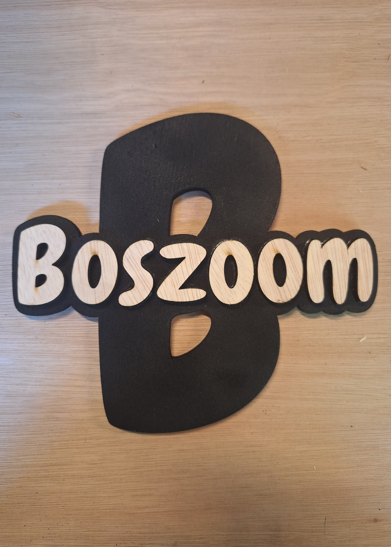 Houten gepersonaliseerd naambordje in diverse kleuren en maten