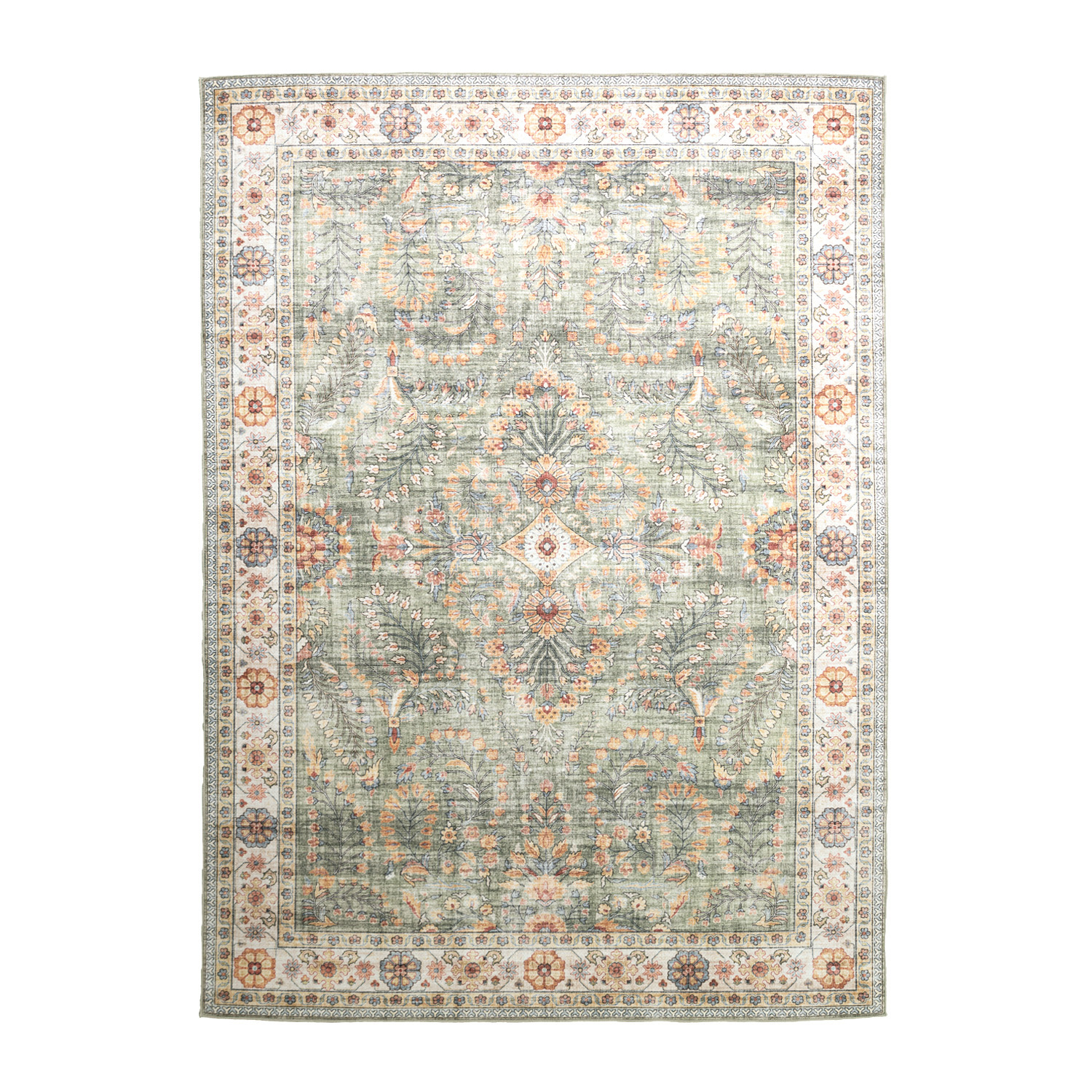 Dywan zewnętrzny vintage - Santo Flora Oliwkowy - sfeer