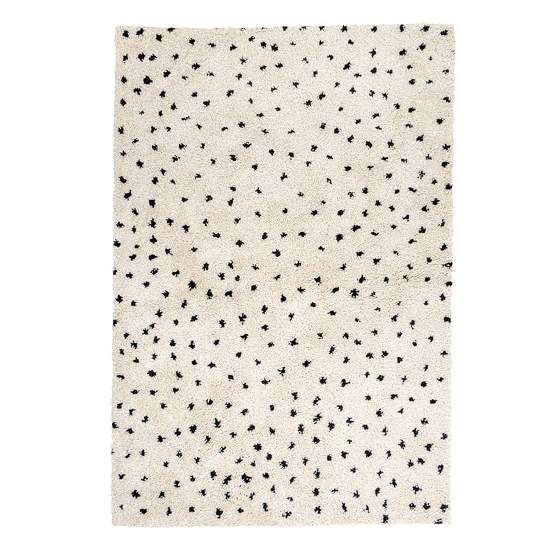 Dywan z długim włosiem - Grand Dots Kremowy/Czarny - sfeer