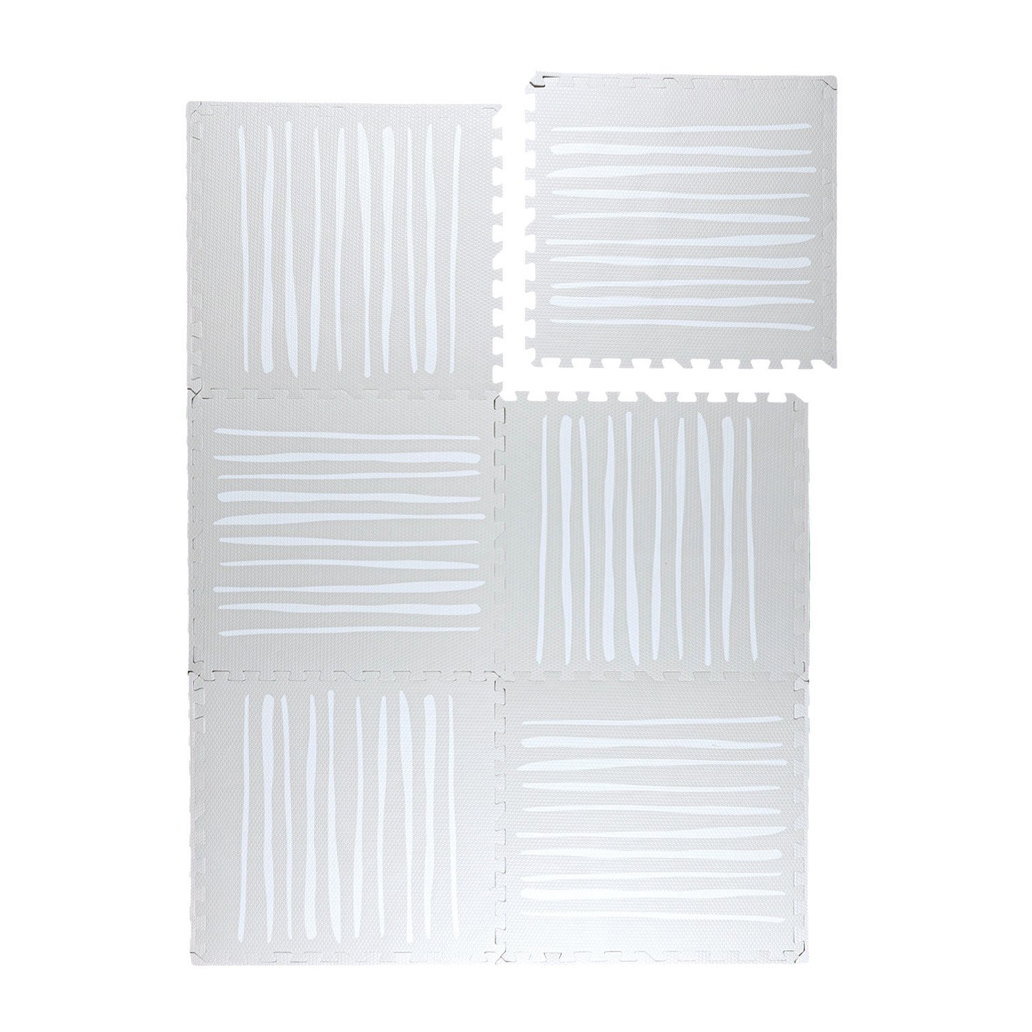 Mata piankowa puzzle - Alfie Stripes Szara - sfeer