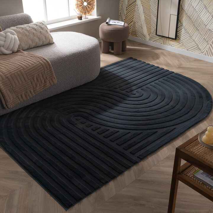 Dywan nieregularny - Flowy Wavy Antracyt