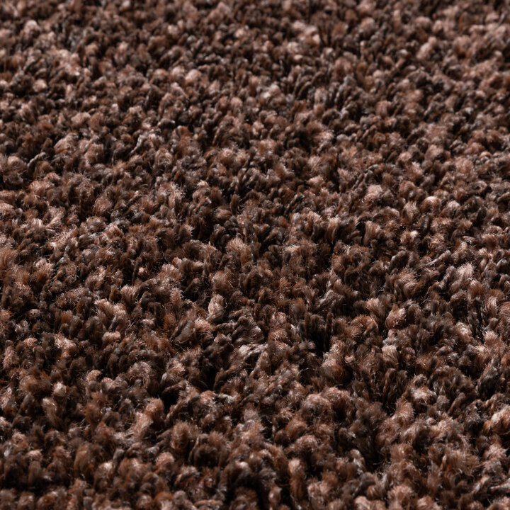 Dywan okrągły z długim włosiem - Yves Brązowy