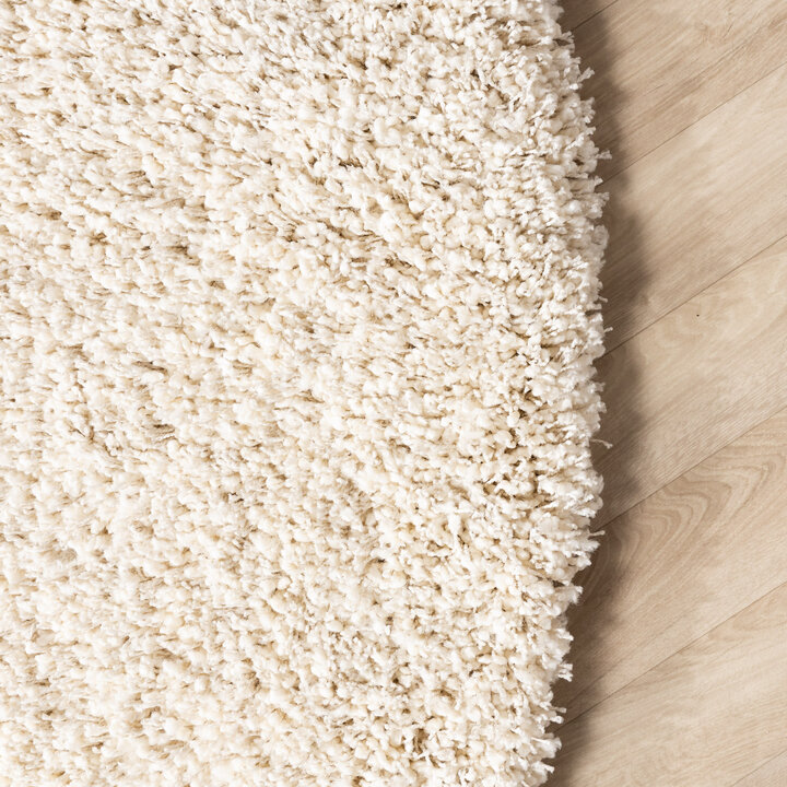 Dywan okrągły z długim włosiem - Yves Kremowy