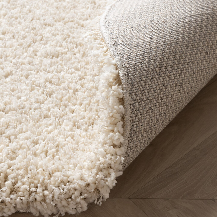 Dywan okrągły z długim włosiem - Yves Kremowy