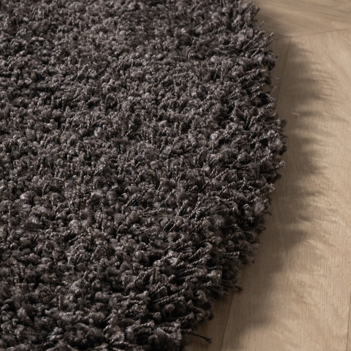 Dywan okrągły z długim włosiem - Yves Antracyt