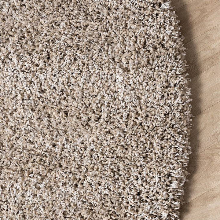 Dywan okrągły z długim włosiem - Yves Taupe