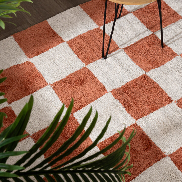 Dywan szachownica - Blox Terakota