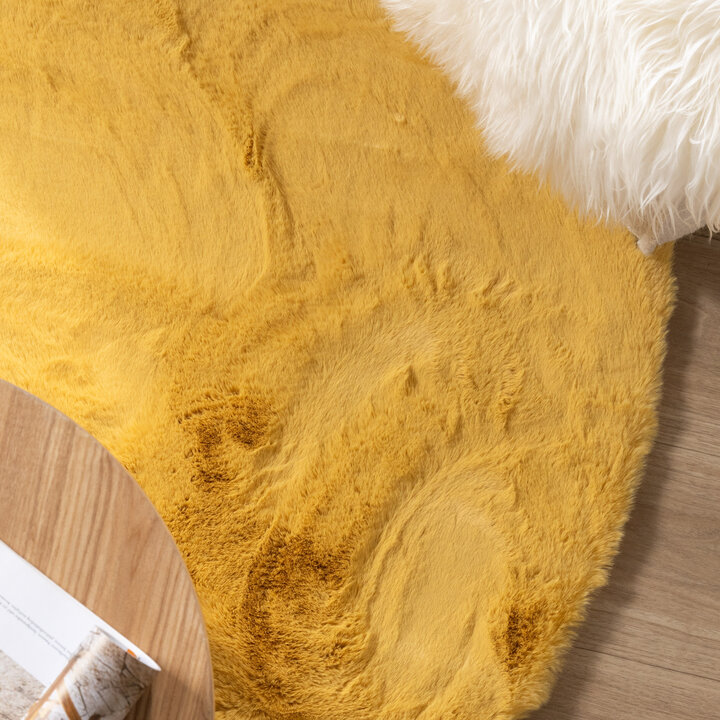 Dywan okrągły z długim włosiem - Comfy Supreme Żółty