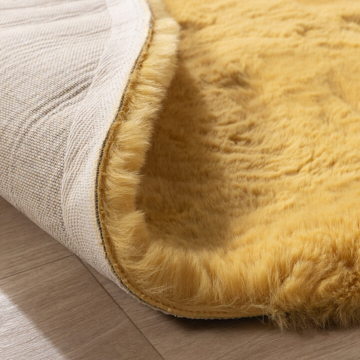 Dywan okrągły z długim włosiem - Comfy Supreme Żółty