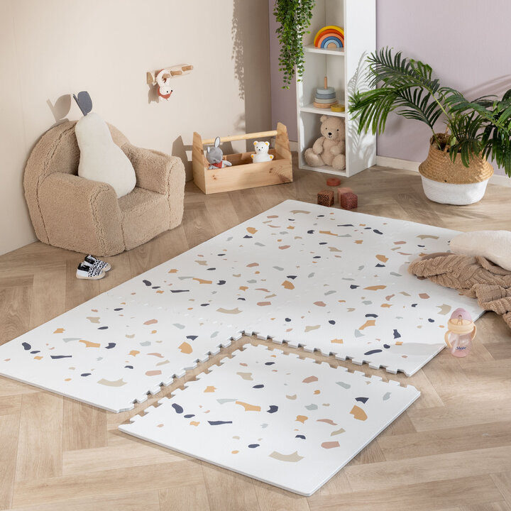 Mata piankowa puzzle - Alfie Rainbow Biała