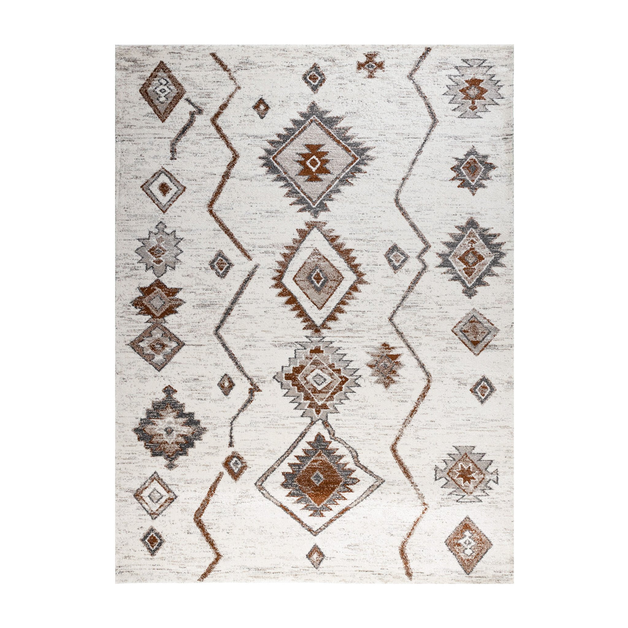 Dywan z długim włosiem - Blend Aztec Terakota - sfeer