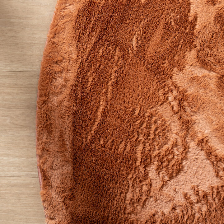 Okrągły dywan z niskim włosiem – Cozy Terracotta
