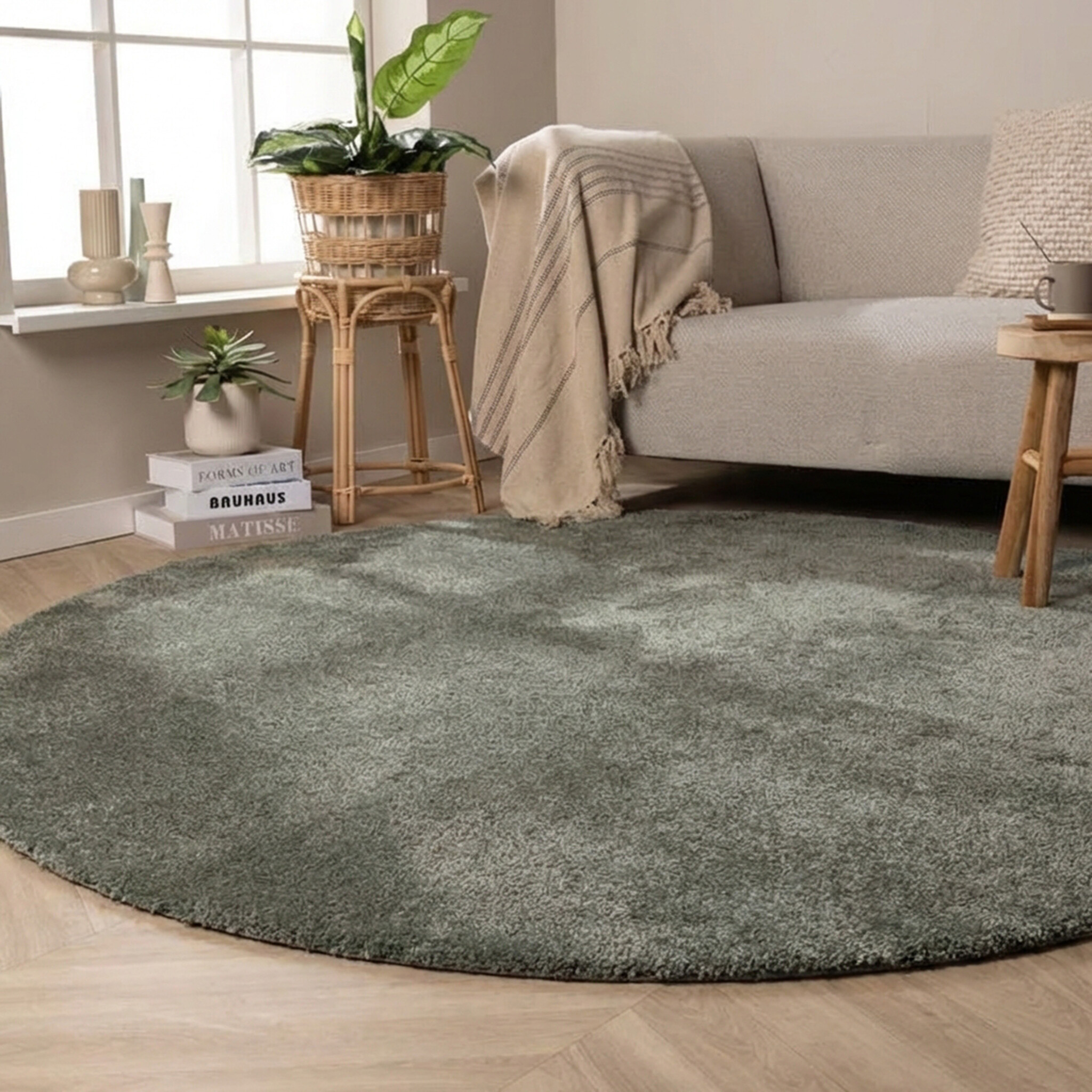 Dywan okrągły nadający się do prania - Clean Zielony