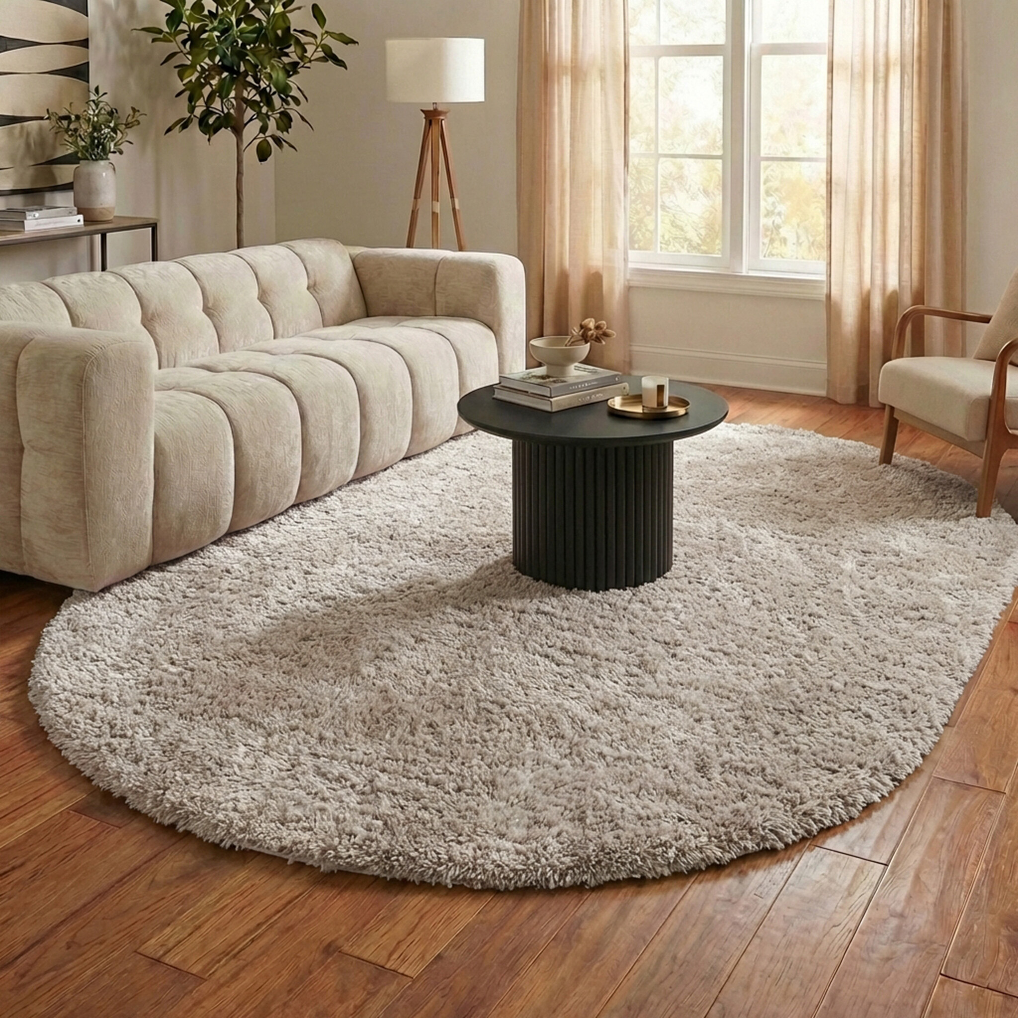 Dywan Shaggy owalny - Blaze Beżowy