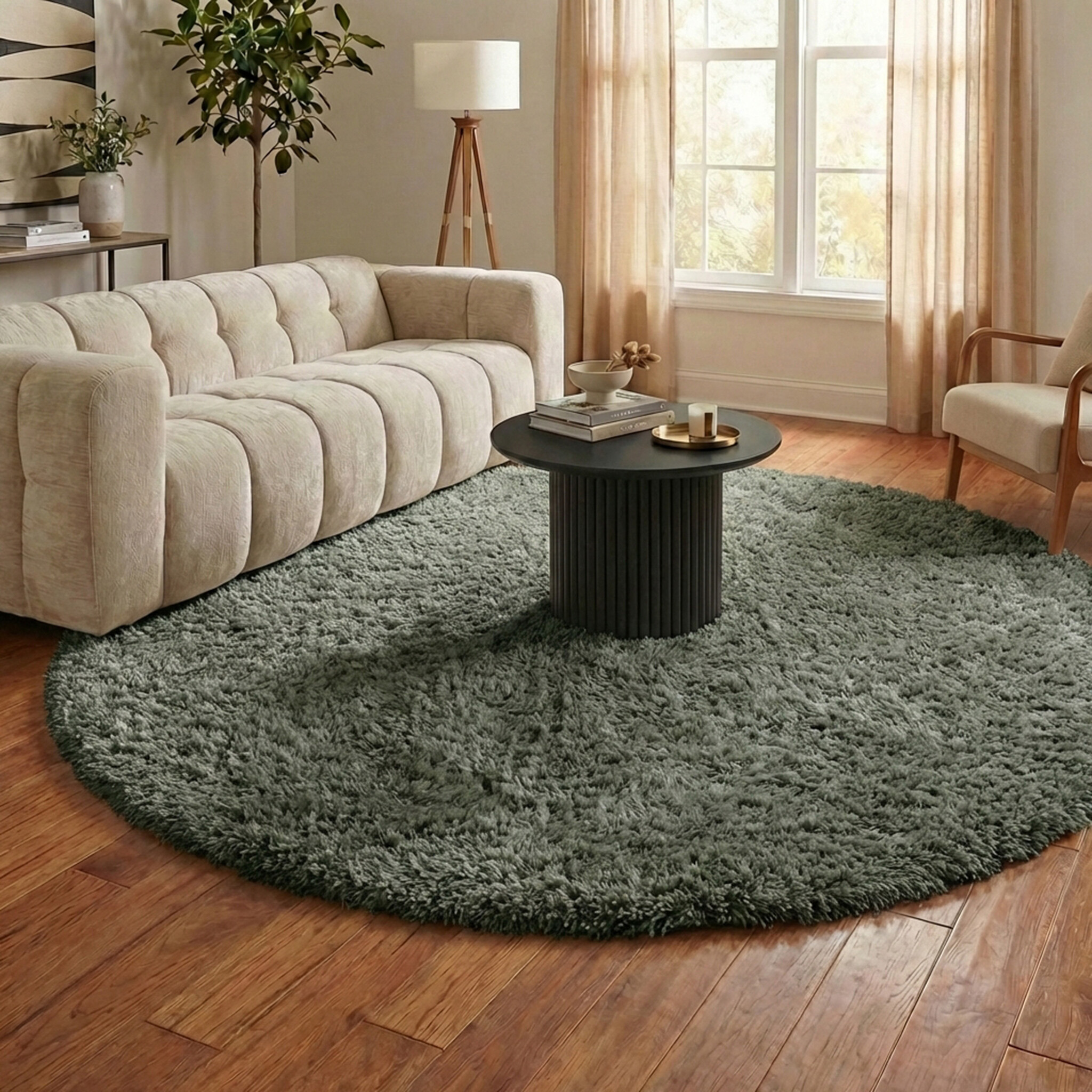 Dywan okrągły Shaggy - Blaze Zielony