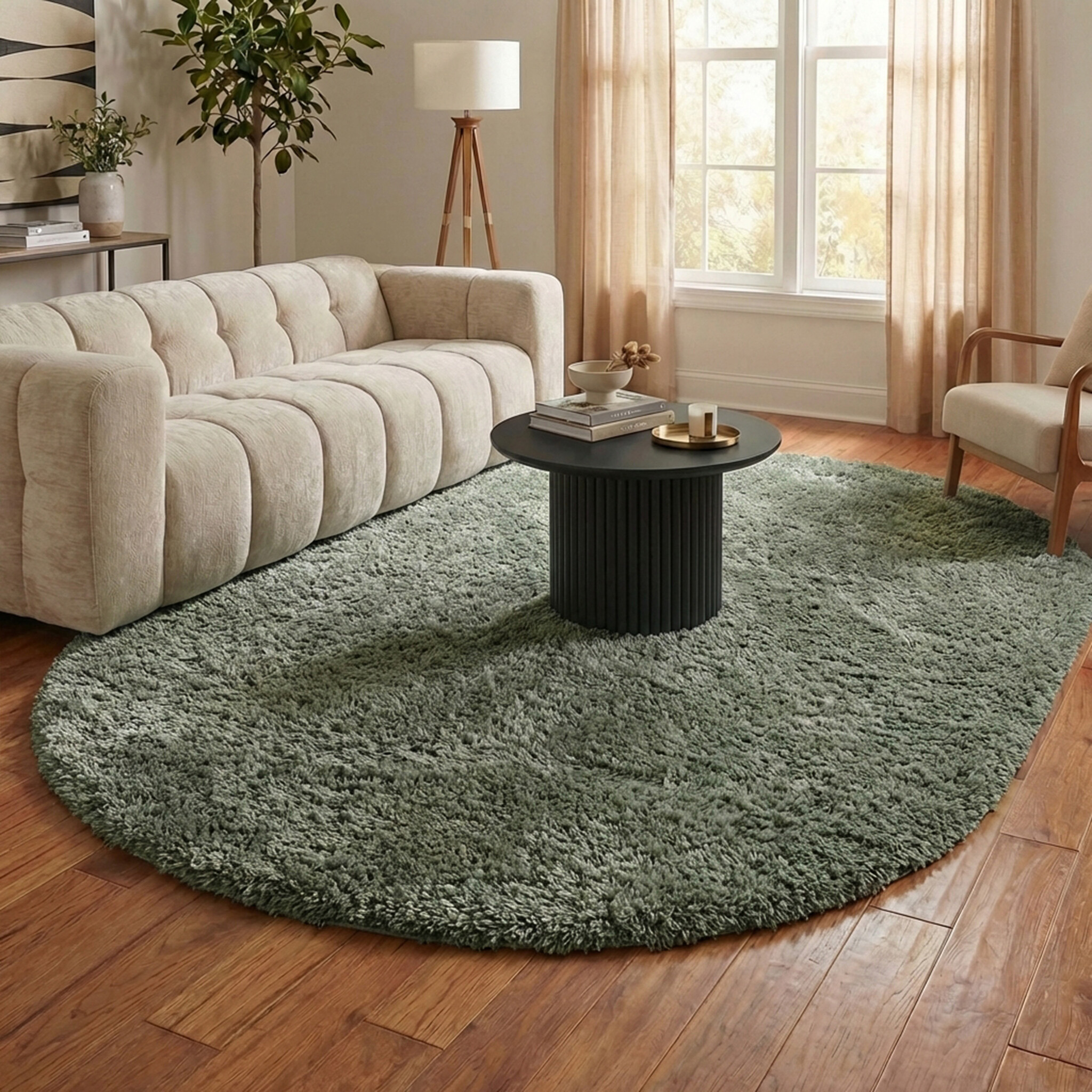 Dywan Shaggy owalny - Blaze Zielony