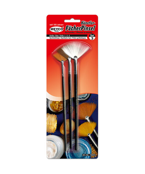 Meyco Waaierpenselen set 3 stuks synthetisch - 8 stuks