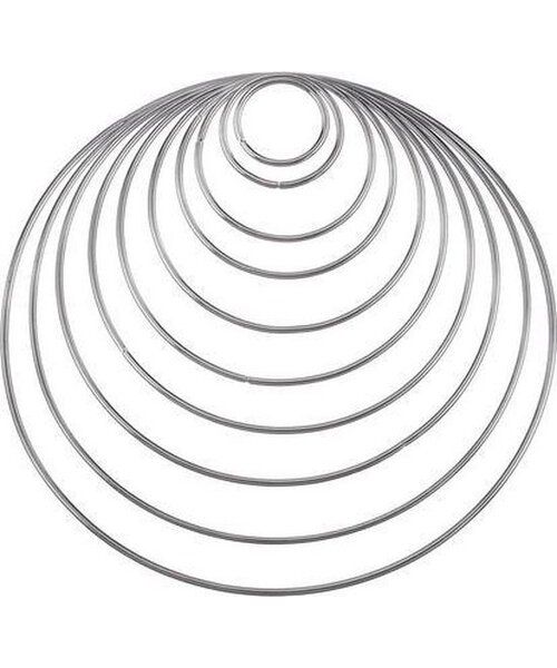 Metalen ringen 5 cm Zilver - 10 stuks