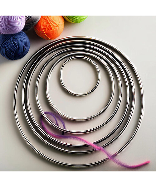 Metalen ringen 25 cm Zilver - 10 stuks