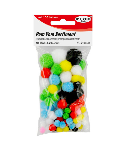 Meyco Pompons 100 stuks Assorti - 15 stuks