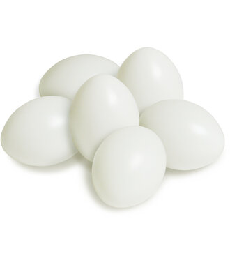 plastic eieren 6 x 4,5 cm 50 stuks Wit - 1 stuks