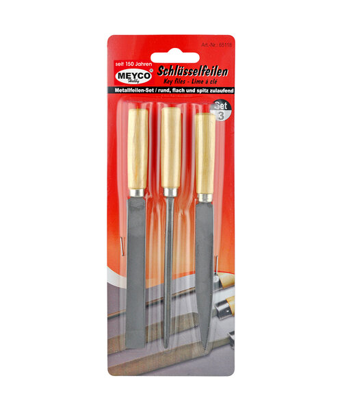 Meyco Vijlenset 3 stuks rond, plat en punt - 3 stuks