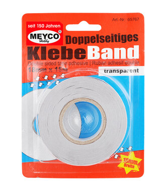 Dubbelzijdige tape 18 mm x 15 meter - 12 stuks