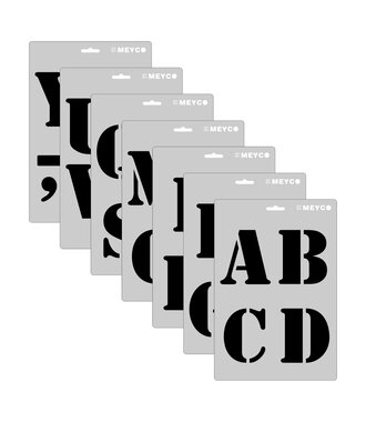 Sjablonen Letters 10 cm hoog A4 - 6 stuks