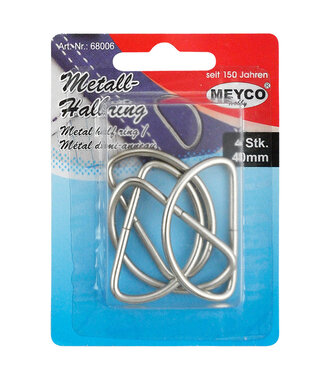 D ringen zilver 4 stuks 24 x 40 mm - 6 stuks